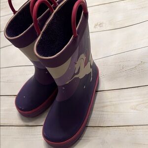Kamik Purple Rain Boots with Unicorn Design